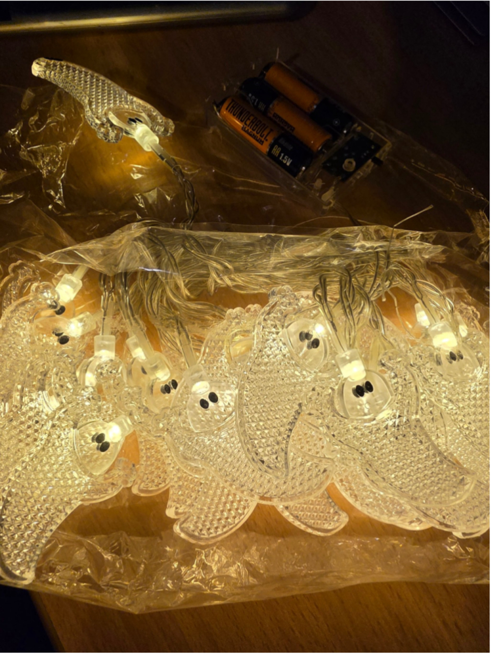Unbranded Holiday Decor Ghost LED String Lights One Size Clear Yellow